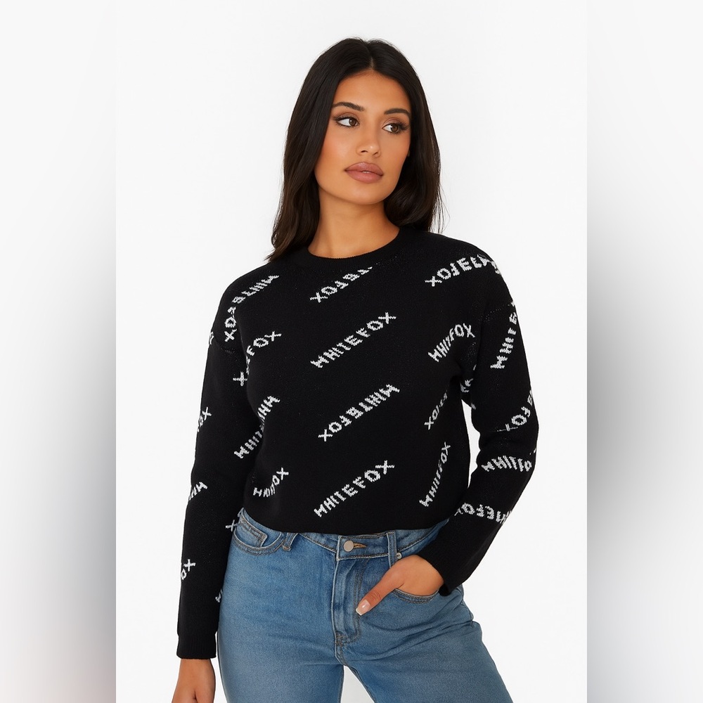 White Fox Boutique‎ Woman's Sweater Black and White Size S/M
